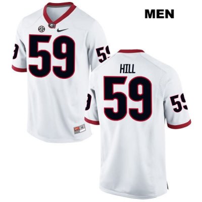 Men's Georgia Bulldogs NCAA #59 Robert Hill Nike Stitched White Authentic College Football Jersey ZZK1054AQ